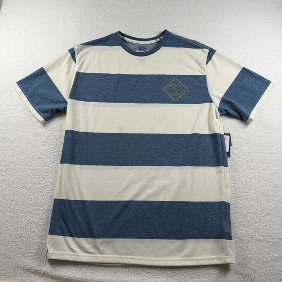Salty Crew Premium Technical Tee X-Large Mens Striped UPF 40+ UVA/UVB T-Shirt - Picture 1 of 7